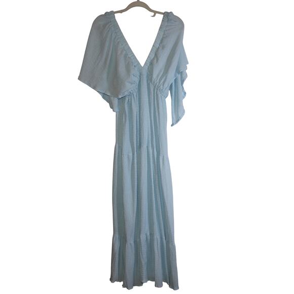 Aqua Blue Maxi Flowey Sun Dress Size XL - Picture 1 of 6